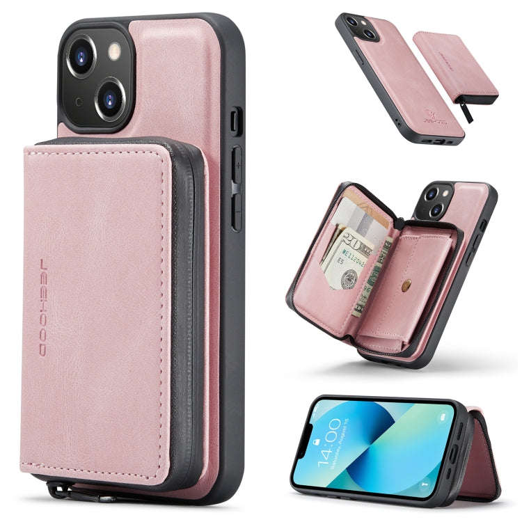 JEEHOOD Magnetic Zipper Wallet Leather Phone Case, For iPhone 14, For iPhone 14 Plus, For iPhone ...