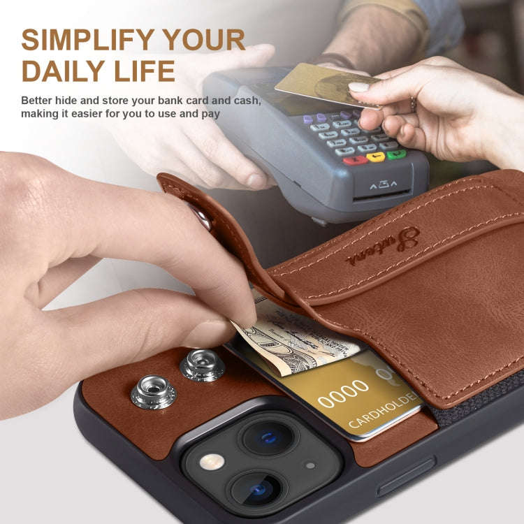 Suteni 215 Wrist Strap PU Phone Case, For iPhone 13, For iPhone 13 Pro, For iPhone 13 Pro Max, Fo...