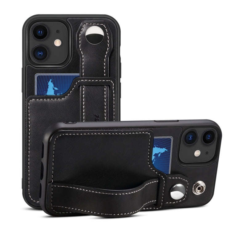 Suteni 215 Wrist Strap PU Phone Case, For iPhone 13, For iPhone 13 Pro, For iPhone 13 Pro Max, Fo...