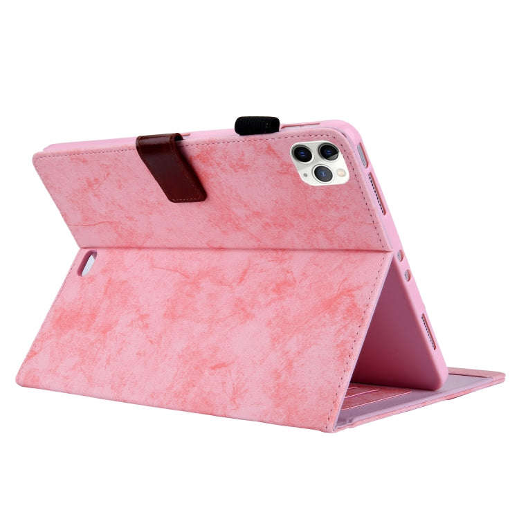 For iPad Pro 11 (2020) Marble Style Cloth Texture Tablet PC Protective Leather Case with Bracket ...