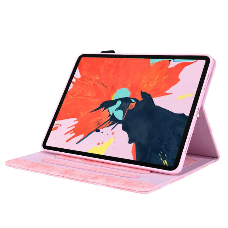 For iPad Pro 11 (2020) Marble Style Cloth Texture Tablet PC Protective Leather Case with Bracket ...