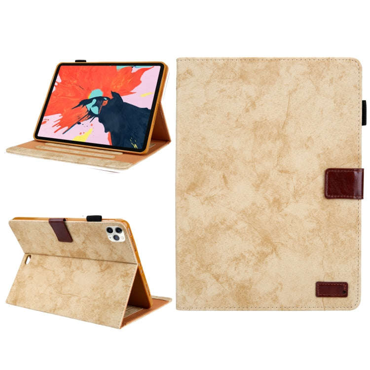 For iPad Pro 11 (2020) Marble Style Cloth Texture Tablet PC Protective Leather Case with Bracket ...