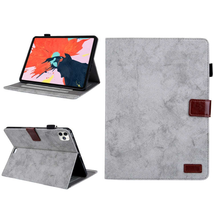 For iPad Pro 11 (2020) Marble Style Cloth Texture Tablet PC Protective Leather Case with Bracket ...