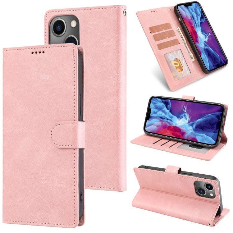 Fantasy Classic Skin-feel Calfskin Texture Leather Case, For iPhone 14, For iPhone 14 Plus, For i...