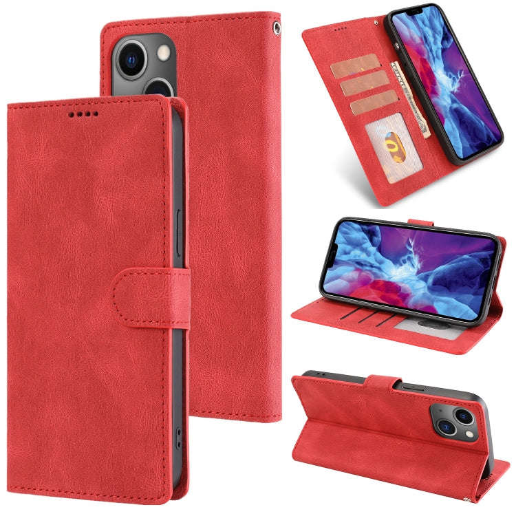 Fantasy Classic Skin-feel Calfskin Texture Leather Case, For iPhone 14, For iPhone 14 Plus, For i...