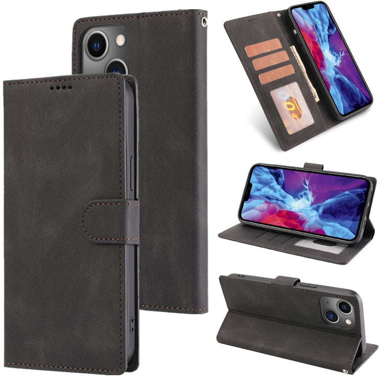 Fantasy Classic Skin-feel Calfskin Texture Leather Case, For iPhone 14, For iPhone 14 Plus, For i...