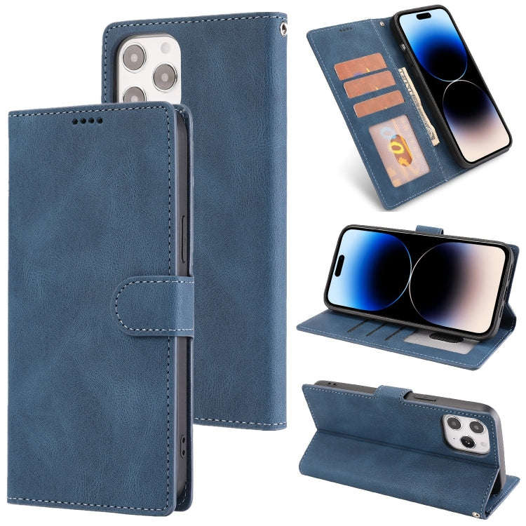 Fantasy Classic Skin-feel Calfskin Texture Leather Case, For iPhone 14, For iPhone 14 Plus, For i...