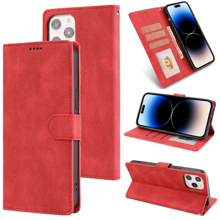 Fantasy Classic Skin-feel Calfskin Texture Leather Case, For iPhone 14, For iPhone 14 Plus, For i...