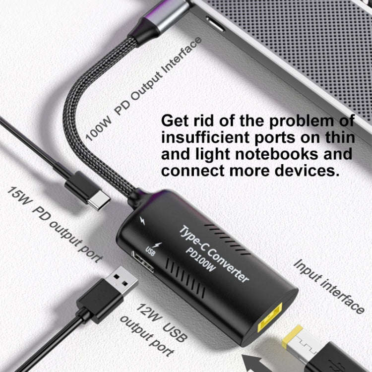 + Type-C + USB Female to Type-C Multifunction Apapter, DC5521 / 5525, DC7406, DC7909, Square Port