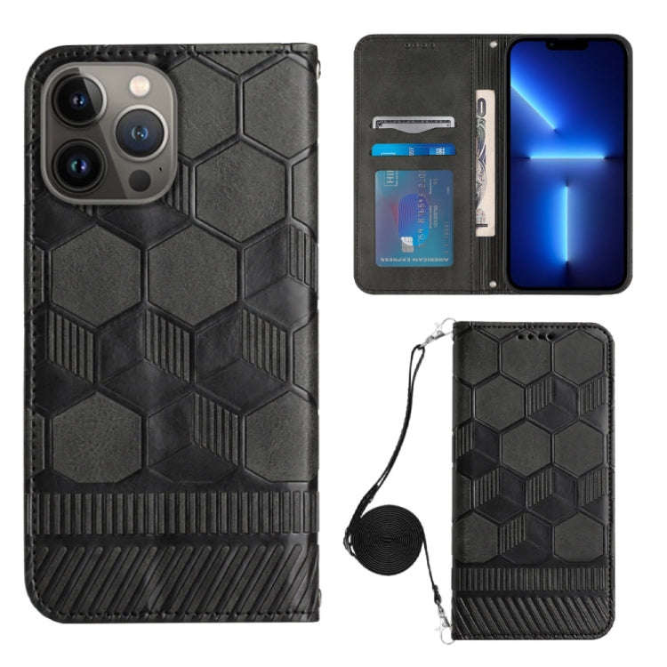 Crossbody Football Texture Magnetic PU Phone Case, For iPhone 13 Mini, For iPhone 13 Pro, For iPh...