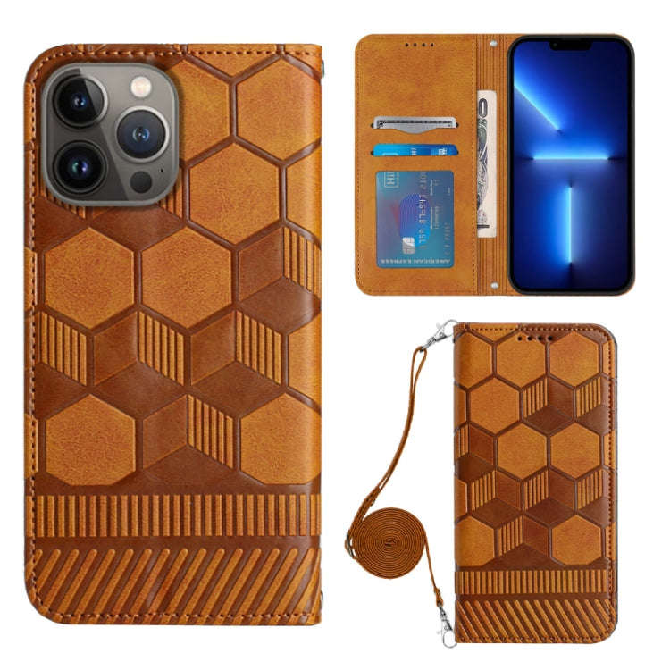 Crossbody Football Texture Magnetic PU Phone Case, For iPhone 13 Mini, For iPhone 13 Pro, For iPh...