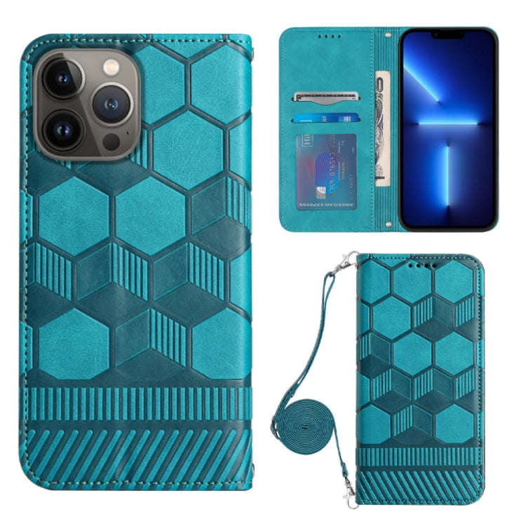 Crossbody Football Texture Magnetic PU Phone Case, For iPhone 13 Mini, For iPhone 13 Pro, For iPh...