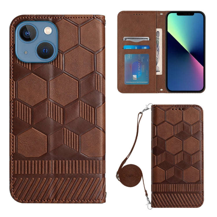 Crossbody Football Texture Magnetic PU Phone Case, For iPhone 13 Mini, For iPhone 13 Pro, For iPh...