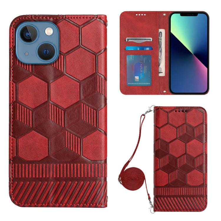 Crossbody Football Texture Magnetic PU Phone Case, For iPhone 13 Mini, For iPhone 13 Pro, For iPh...