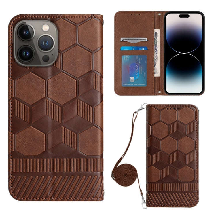 Crossbody Football Texture Magnetic PU Phone Case, For iPhone 13 Mini, For iPhone 13 Pro, For iPh...