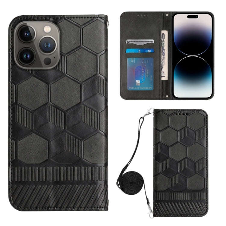 Crossbody Football Texture Magnetic PU Phone Case, For iPhone 13 Mini, For iPhone 13 Pro, For iPh...