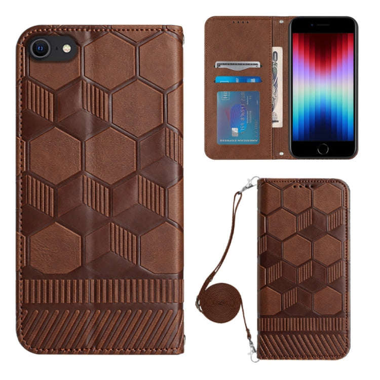 Crossbody Football Texture Magnetic PU Phone Case, For iPhone 13 Mini, For iPhone 13 Pro, For iPh...