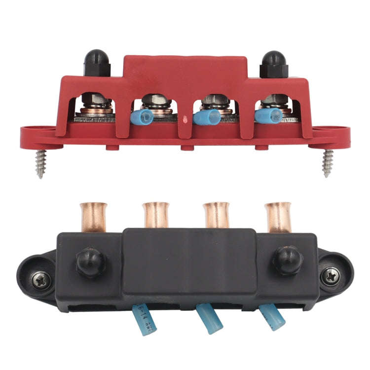 RV Ship High Current Power Distribution Terminal Block with Accessories, Black M8 Stud with Acces...