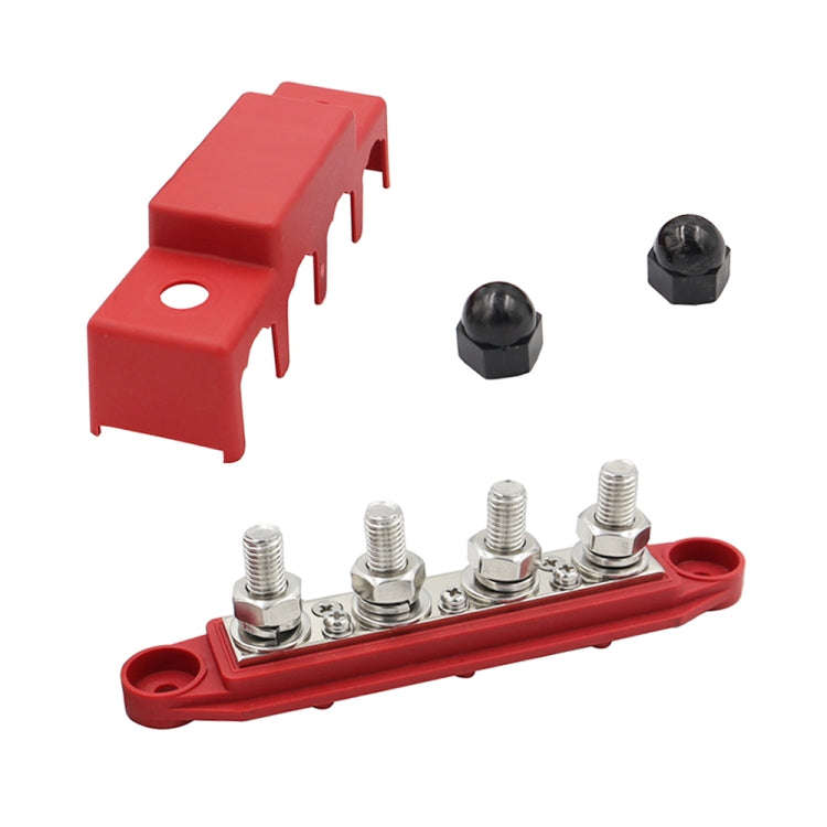 RV Ship High Current Power Distribution Terminal Block with Accessories, Black M8 Stud with Acces...