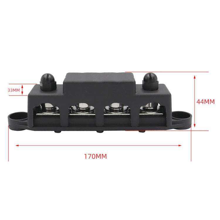 RV Ship High Current Power Distribution Terminal Block with Accessories, Black M8 Stud with Acces...