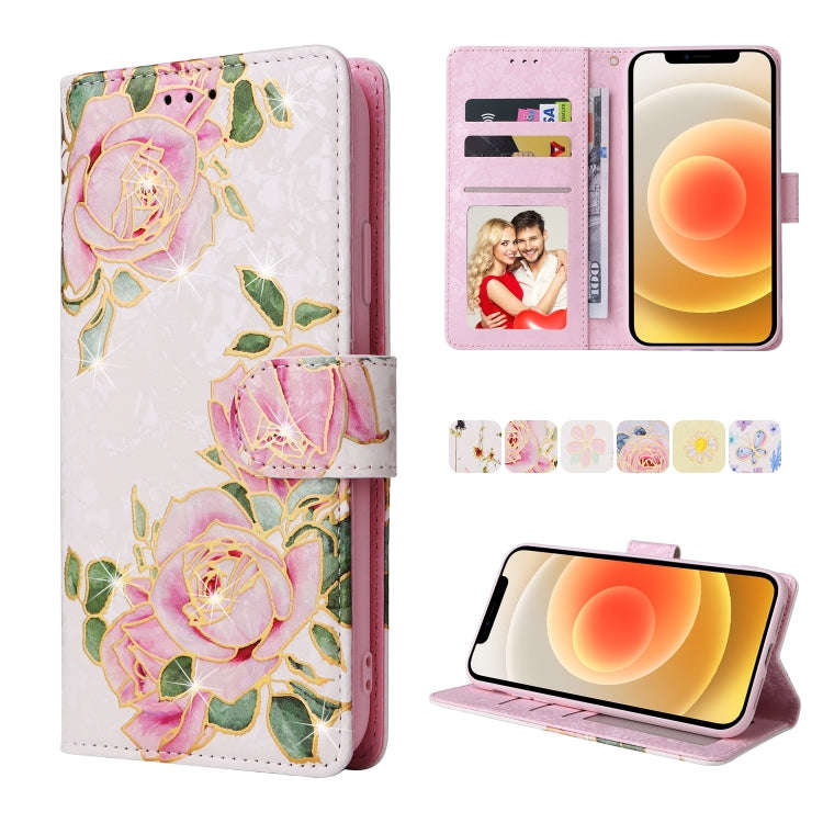 Bronzing Painting RFID Leather Case, For iPhone 12 mini, For iPhone 12 / 12 Pro, For iPhone 12 Pr...