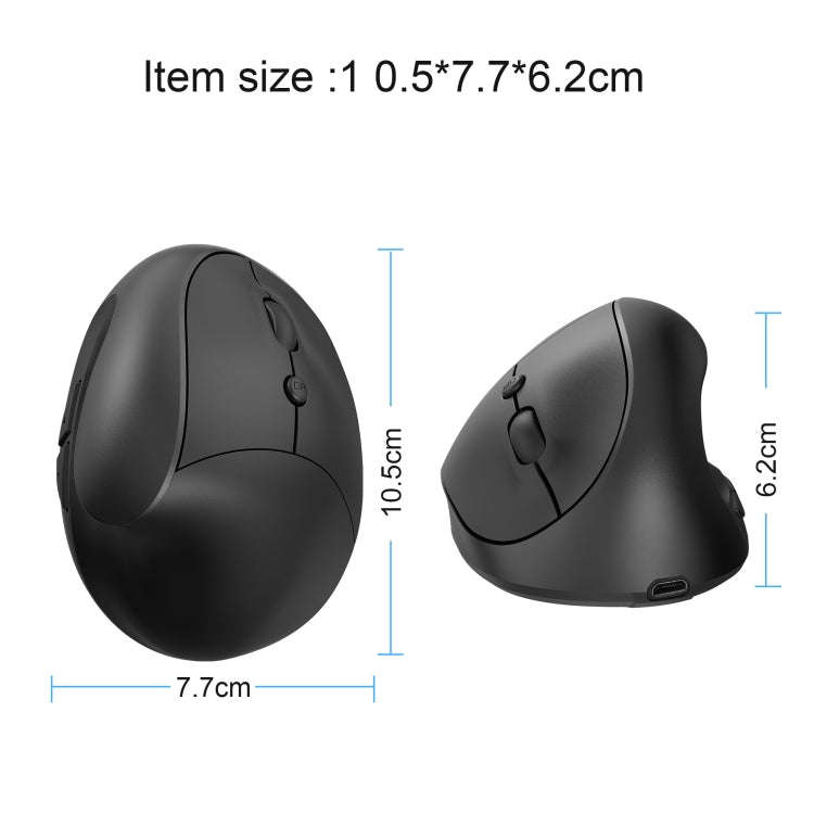 X10 2.4G Wireless Rechargeable Vertical Ergonomic Gaming Mouse, X10 Rechargeable (Black), X10 Rec...