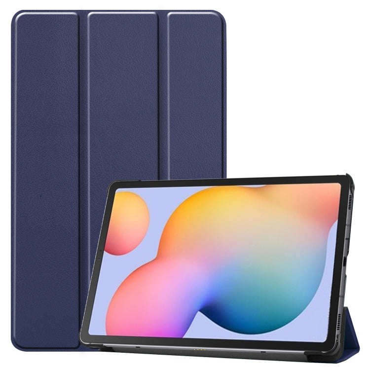 Custer Pattern Pure Color Horizontal Flip Leather Case with Three-folding Holder, For Galaxy Tab ...