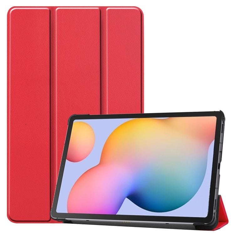 Custer Pattern Pure Color Horizontal Flip Leather Case with Three-folding Holder, For Galaxy Tab ...