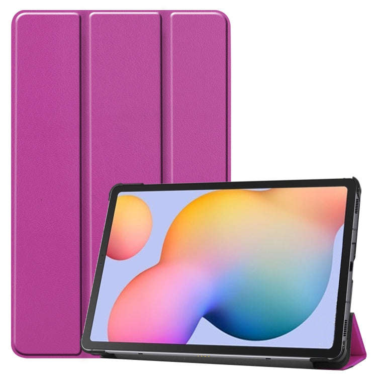 Custer Pattern Pure Color Horizontal Flip Leather Case with Three-folding Holder, For Galaxy Tab ...