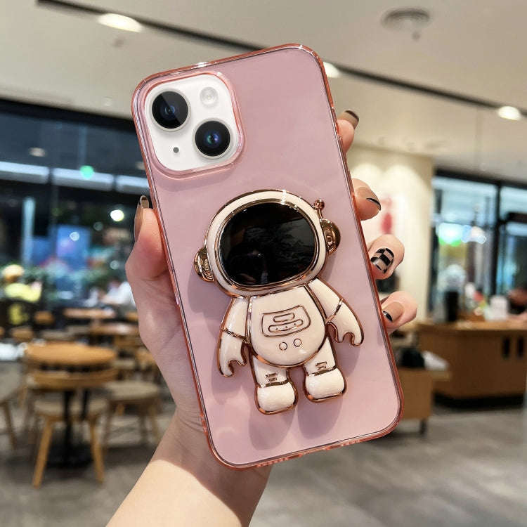 Plating Astronaut Holder TPU Phone Case, For iPhone 14, For iPhone 14 Plus, For iPhone 14 Pro, Fo...