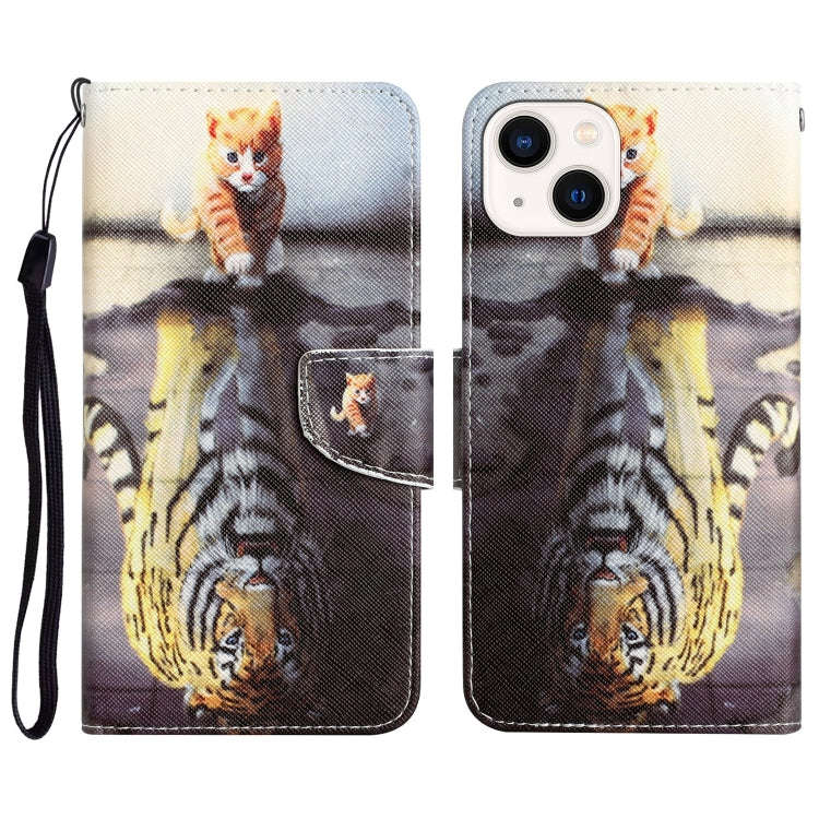 Colored Drawing Leather Phone Case, For iPhone 14 Pro Max, For iPhone 13, For iPhone 13 mini
