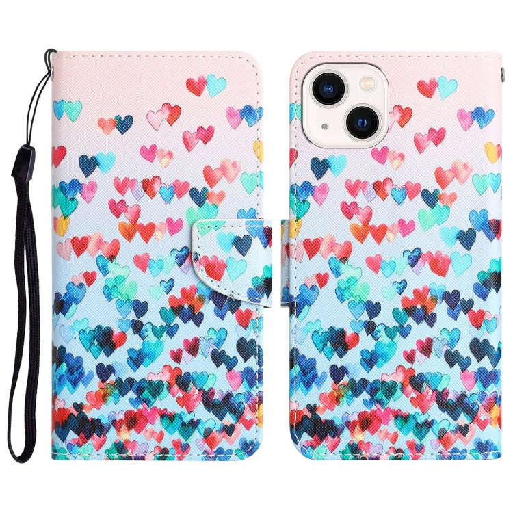 Colored Drawing Leather Phone Case, For iPhone 14 Pro Max, For iPhone 13, For iPhone 13 mini