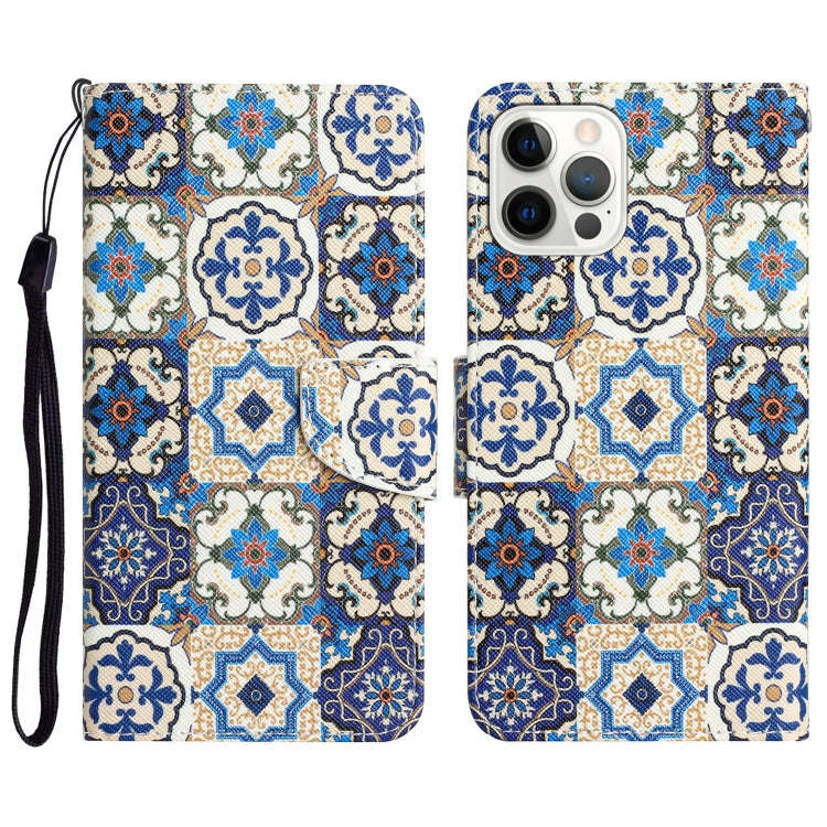 Colored Drawing Leather Phone Case, For iPhone 13 Pro, For iPhone 13 Pro Max, For iPhone 12 mini