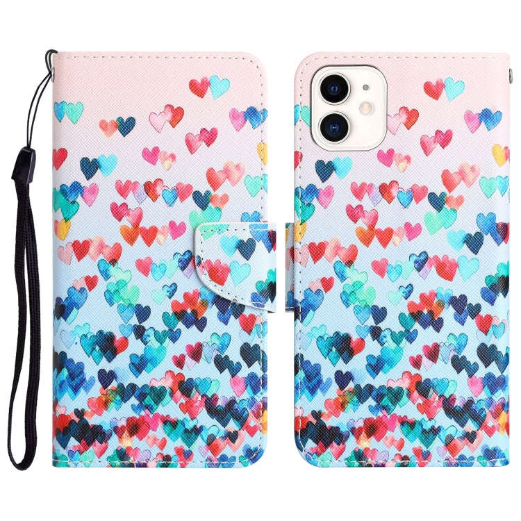 Colored Drawing Leather Phone Case, For iPhone 13 Pro, For iPhone 13 Pro Max, For iPhone 12 mini