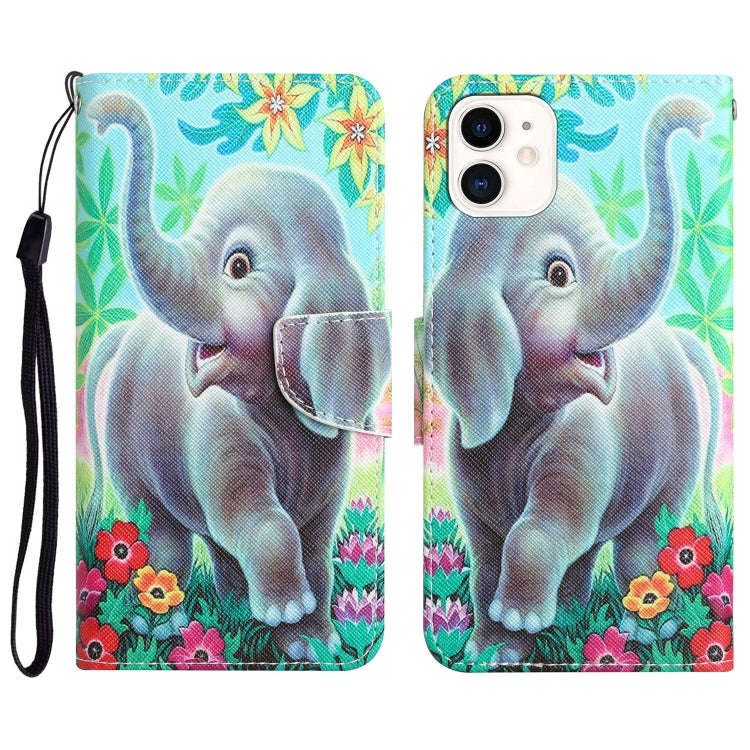 Colored Drawing Leather Phone Case, For iPhone 13 Pro, For iPhone 13 Pro Max, For iPhone 12 mini