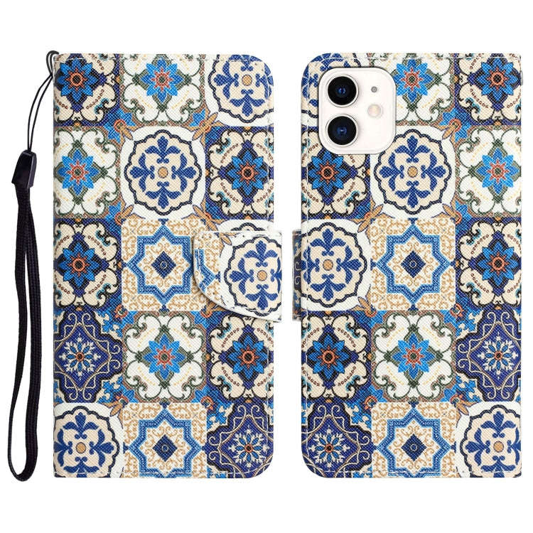 Colored Drawing Leather Phone Case, For iPhone 13 Pro, For iPhone 13 Pro Max, For iPhone 12 mini