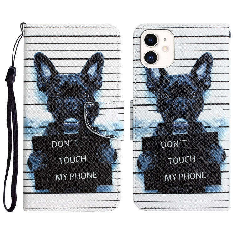 Colored Drawing Leather Phone Case, For iPhone 13 Pro, For iPhone 13 Pro Max, For iPhone 12 mini