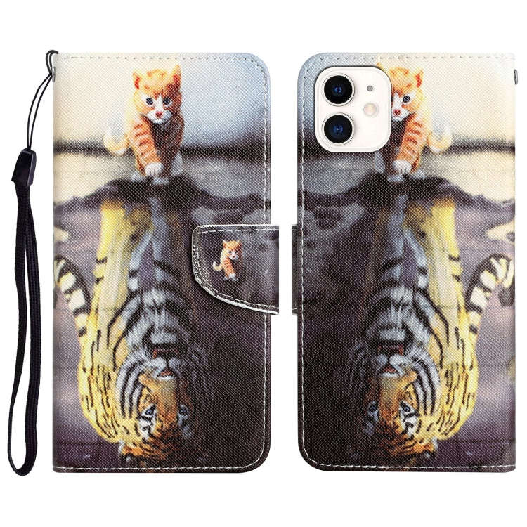 Colored Drawing Leather Phone Case, For iPhone 13 Pro, For iPhone 13 Pro Max, For iPhone 12 mini