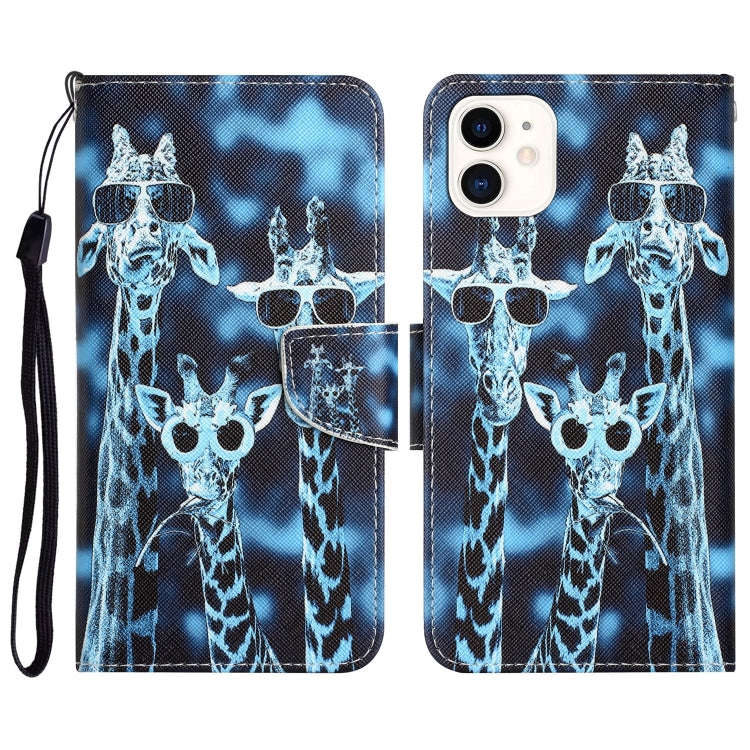 Colored Drawing Leather Phone Case, For iPhone 13 Pro, For iPhone 13 Pro Max, For iPhone 12 mini