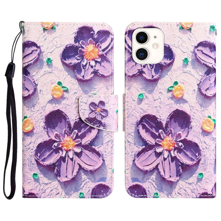 Colored Drawing Leather Phone Case, For iPhone 13 Pro, For iPhone 13 Pro Max, For iPhone 12 mini