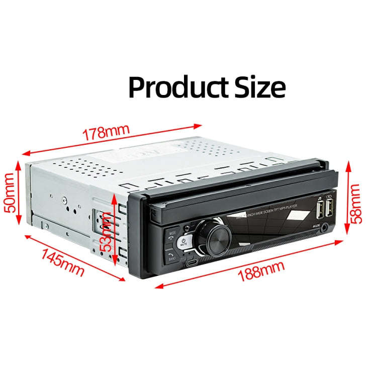 9901 7 inch Car  Retractable MP5 Player Supports FM & Mobile Phone Internet, 9901