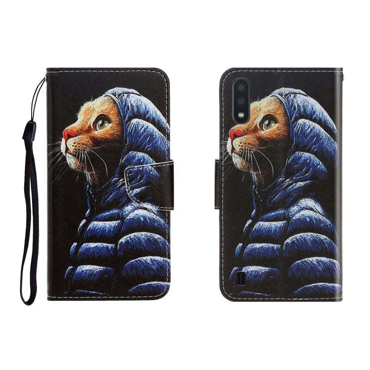 Colored Drawing Horizontal Flip Leather Case with Holder & Card Slot & Wallet, For Galaxy A01, Fo...