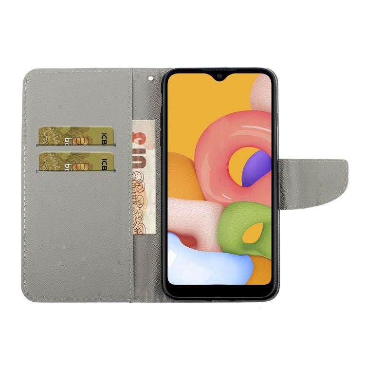 Colored Drawing Horizontal Flip Leather Case with Holder & Card Slot & Wallet, For Galaxy A01, Fo...