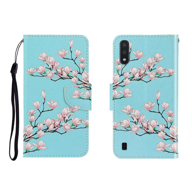 Colored Drawing Horizontal Flip Leather Case with Holder & Card Slot & Wallet, For Galaxy A01, Fo...