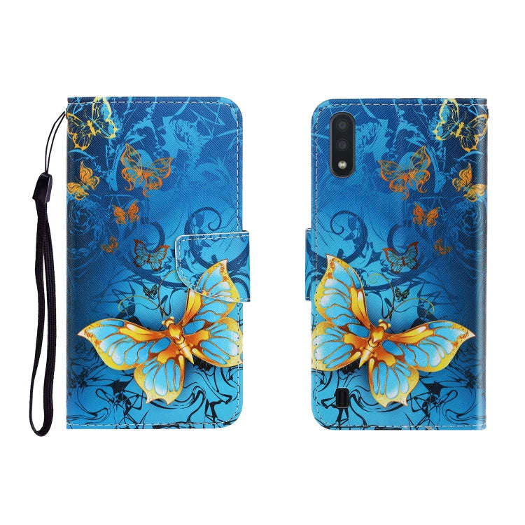 Colored Drawing Horizontal Flip Leather Case with Holder & Card Slot & Wallet, For Galaxy A01, Fo...