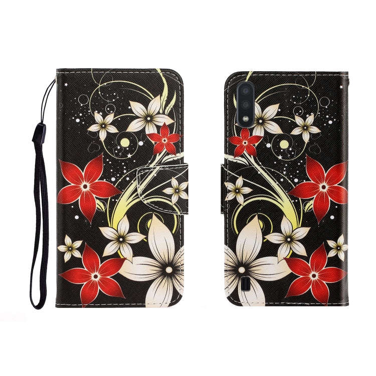 Colored Drawing Horizontal Flip Leather Case with Holder & Card Slot & Wallet, For Galaxy A01, Fo...