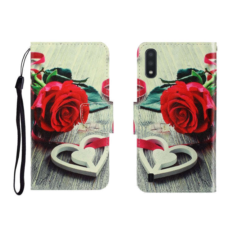 Colored Drawing Horizontal Flip Leather Case with Holder & Card Slot & Wallet, For Galaxy A01, Fo...