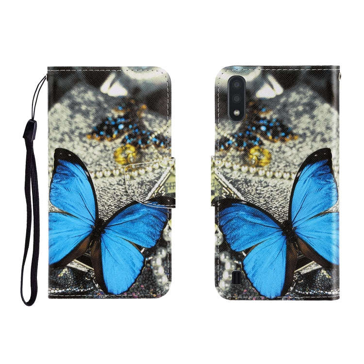 Colored Drawing Horizontal Flip Leather Case with Holder & Card Slot & Wallet, For Galaxy A01, Fo...