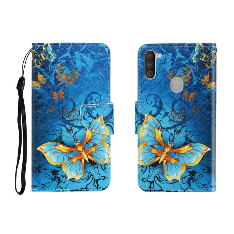 Colored Drawing Horizontal Flip Leather Case with Holder & Card Slot & Wallet, For Galaxy A01, Fo...