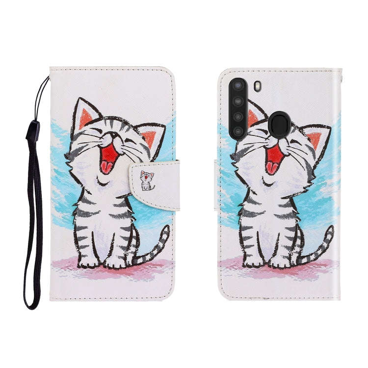 Colored Drawing Horizontal Flip Leather Case with Holder & Card Slot & Wallet, For Galaxy A01, Fo...